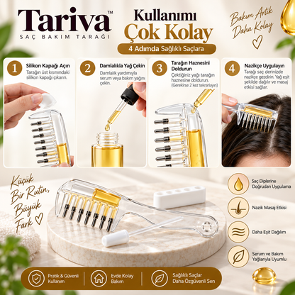 Tariva™ Hazneli Saç Bakım Tarağı