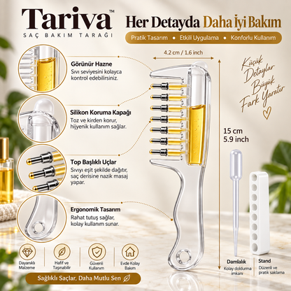 Tariva™ Hazneli Saç Bakım Tarağı